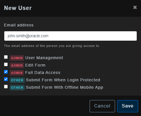 Form user security